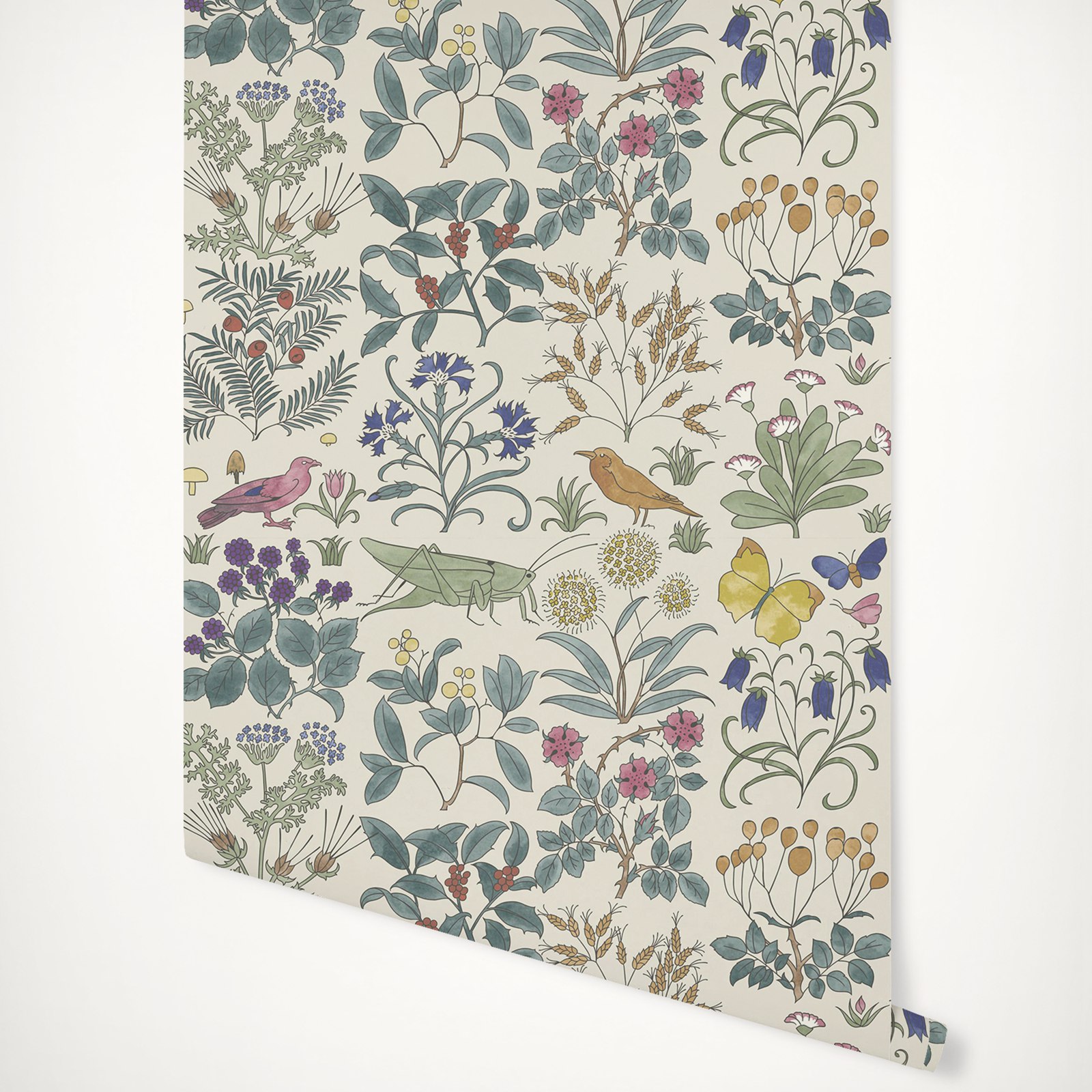 Herbal Wallpaper - 庭の植物と動物を持つapothecaryの庭の壁紙。ボタタンカニカルプラントシュノーケル壁紙、コシナスカンジカ壁紙