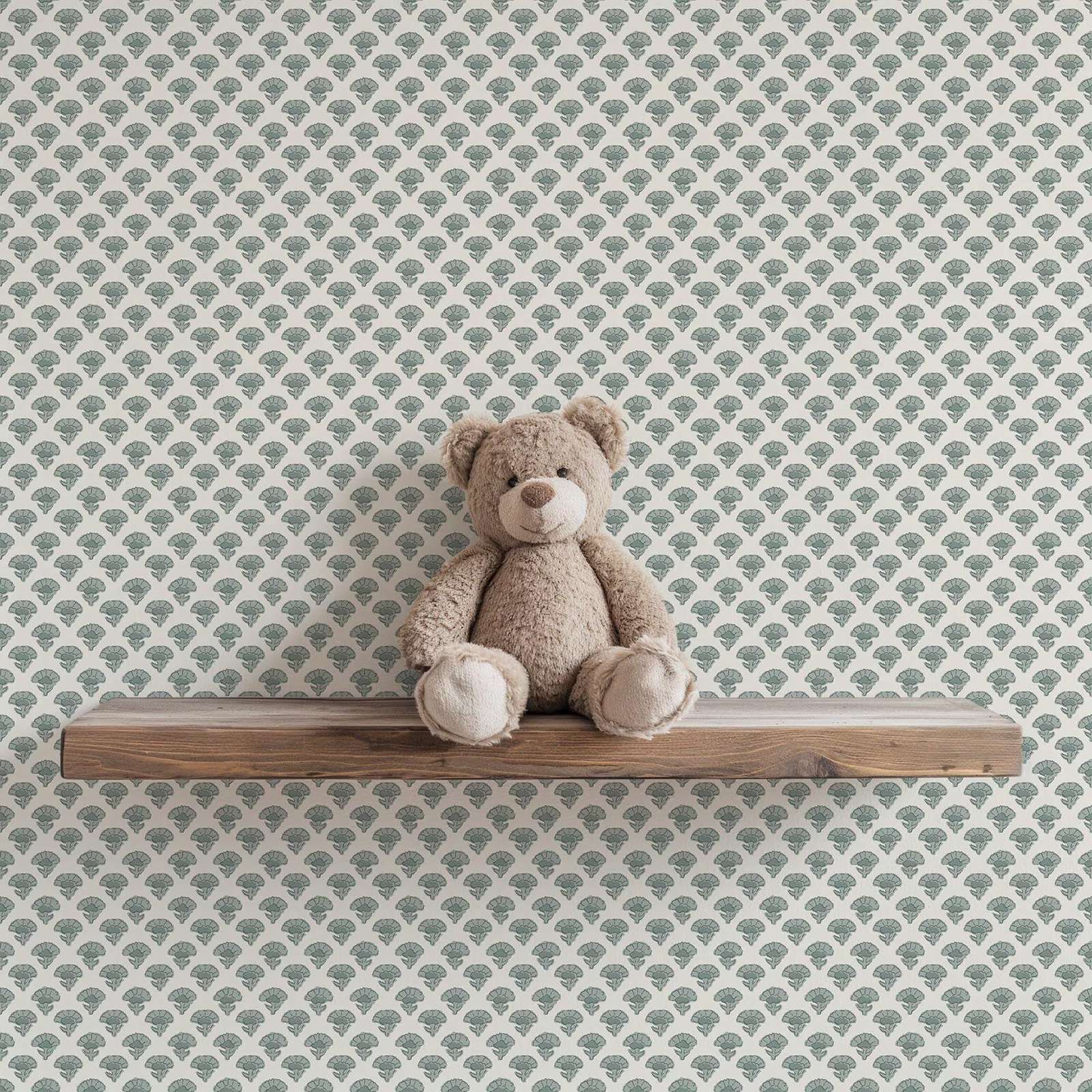 Herbal Wallpaper - ファームハウスコテージ壁紙ピールアンドスティック、グリーンカラーの壁壁画、ファームハウスの装飾、保育室用、自己粘着または従来のタイプ