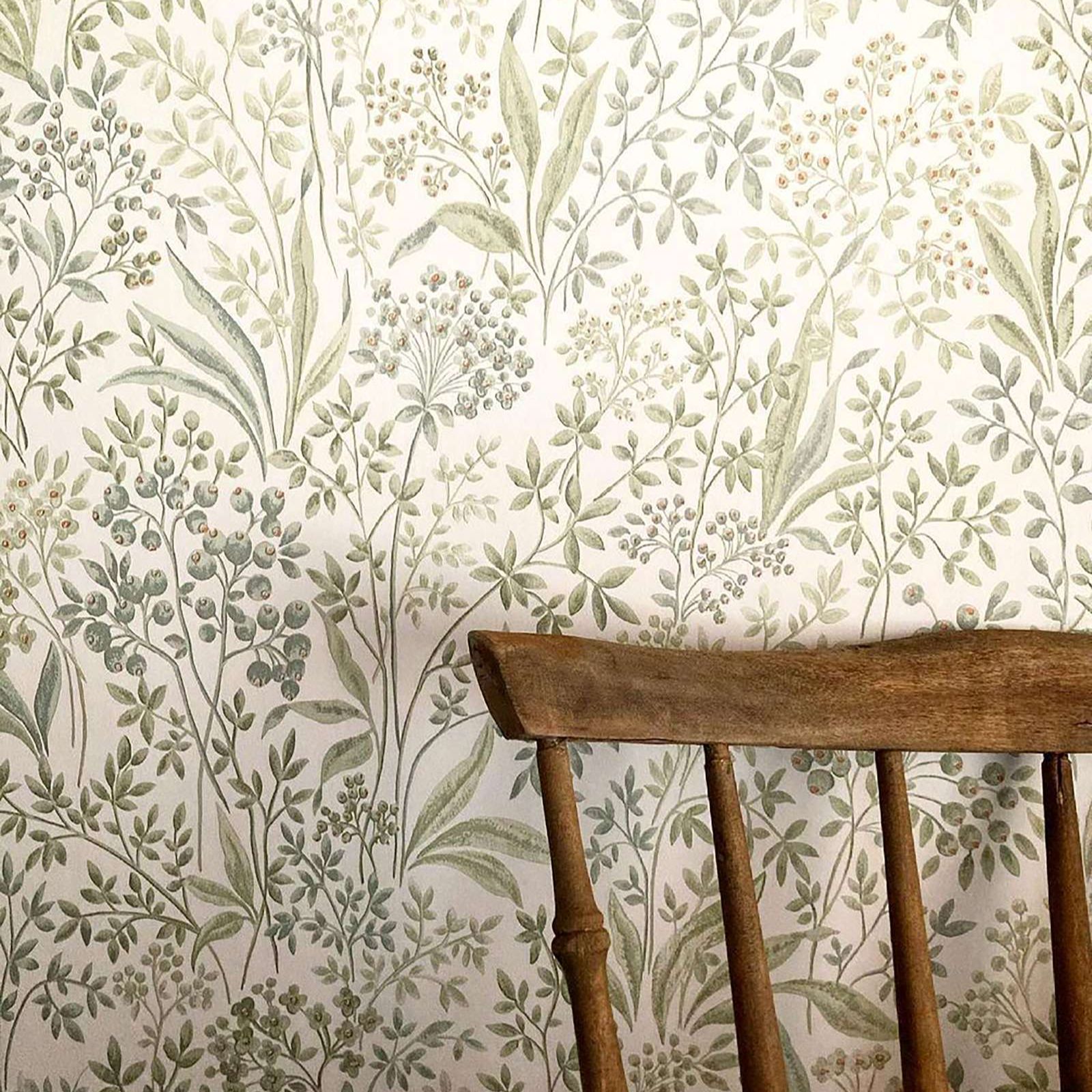 緑色の白色光バックを備えた、水彩画の丈夫な壁紙 - Herbal Wallpaper のレビューと価格
