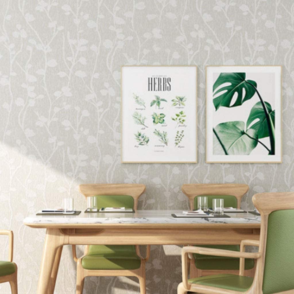 3Dエンボスブランチと葉の自己粘着壁紙防水耐久性のあるパスト - Herbal Wallpaper のレビューと価格