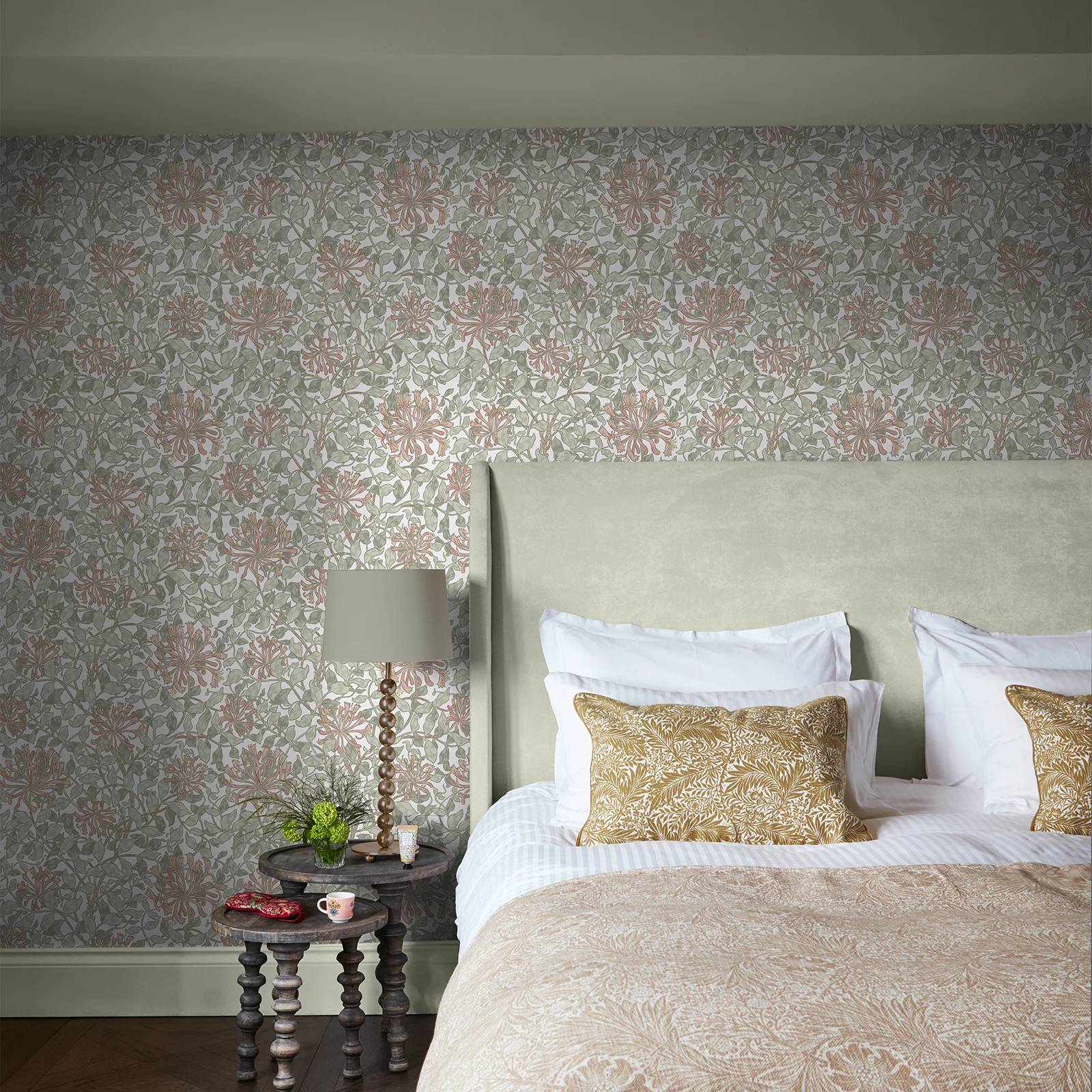 ウィリアム・モリス・ハニーサックル・メイタイム不織布アイビー - Herbal Wallpaper のレビューと価格