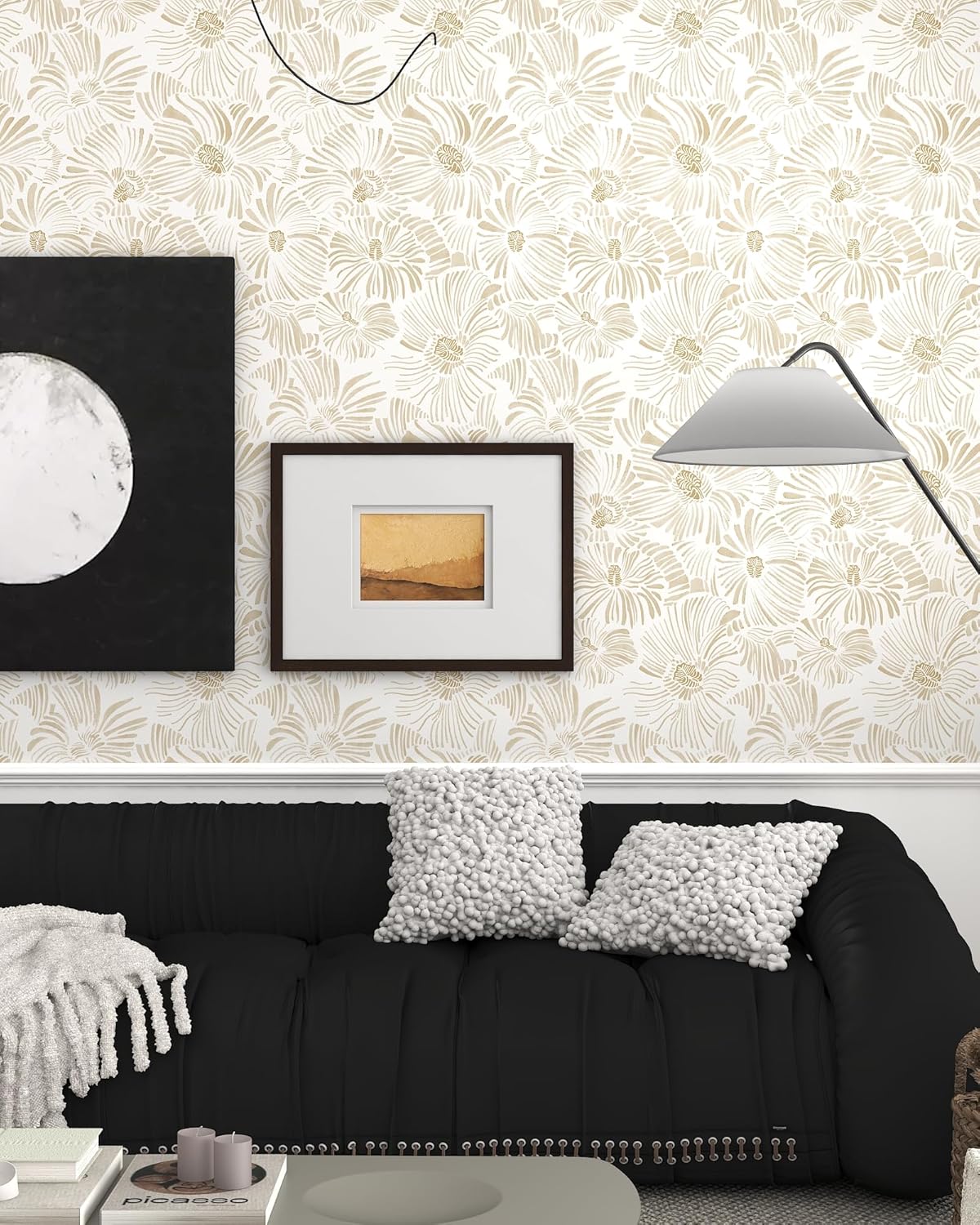 モダンな剥がして貼る壁紙ボヘミアンベージュストライプ自己粘着 - Herbal Wallpaper のレビューと価格