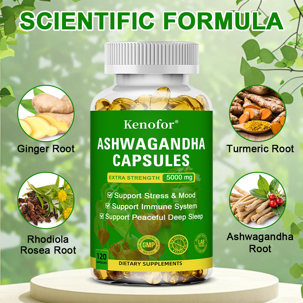 アシュワガンダ複合カプセル 2300mg、5-in-1 ハー - Herbal Wellness Water のレビューと価格